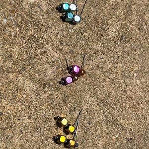 3-Pack Handcrafted Stud Earrings